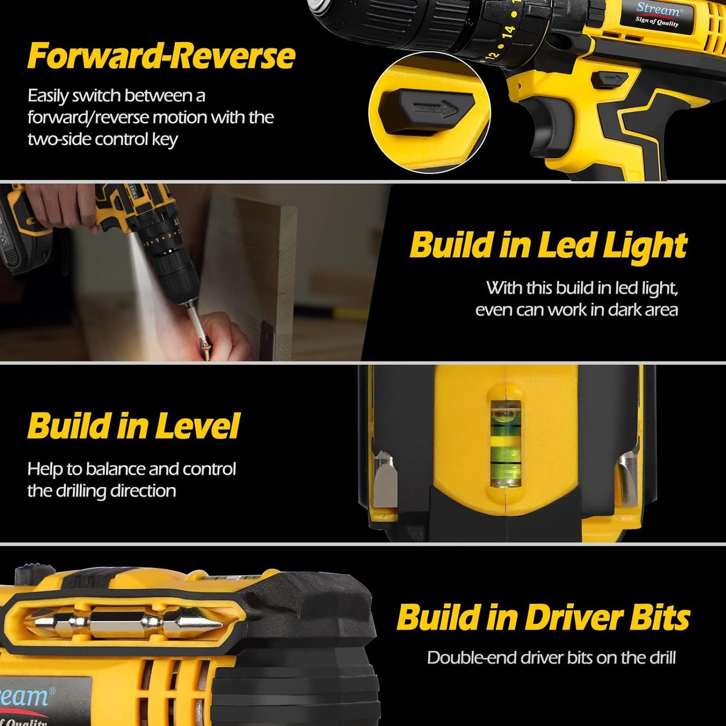 Stream Cordless Drill Driver Set 21V