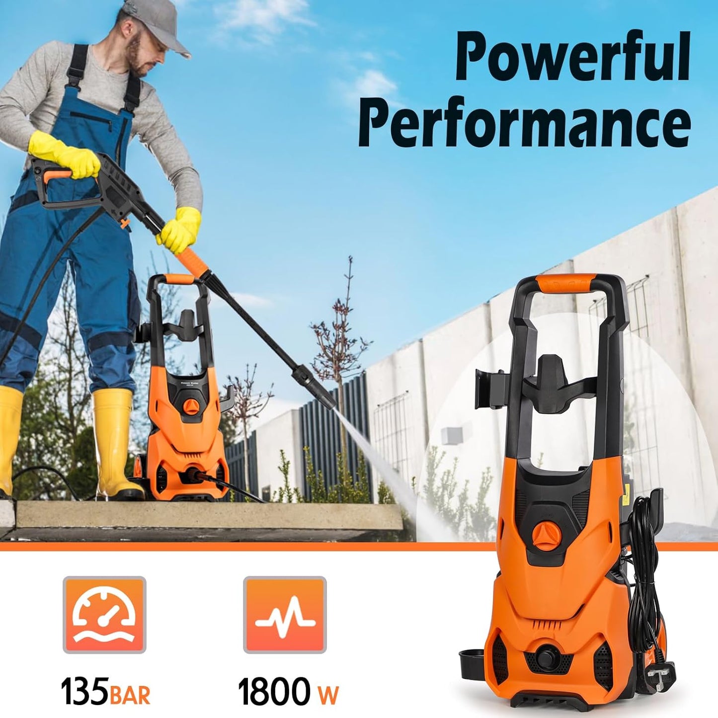 Stream Pressure Washer 1800w 135Bar