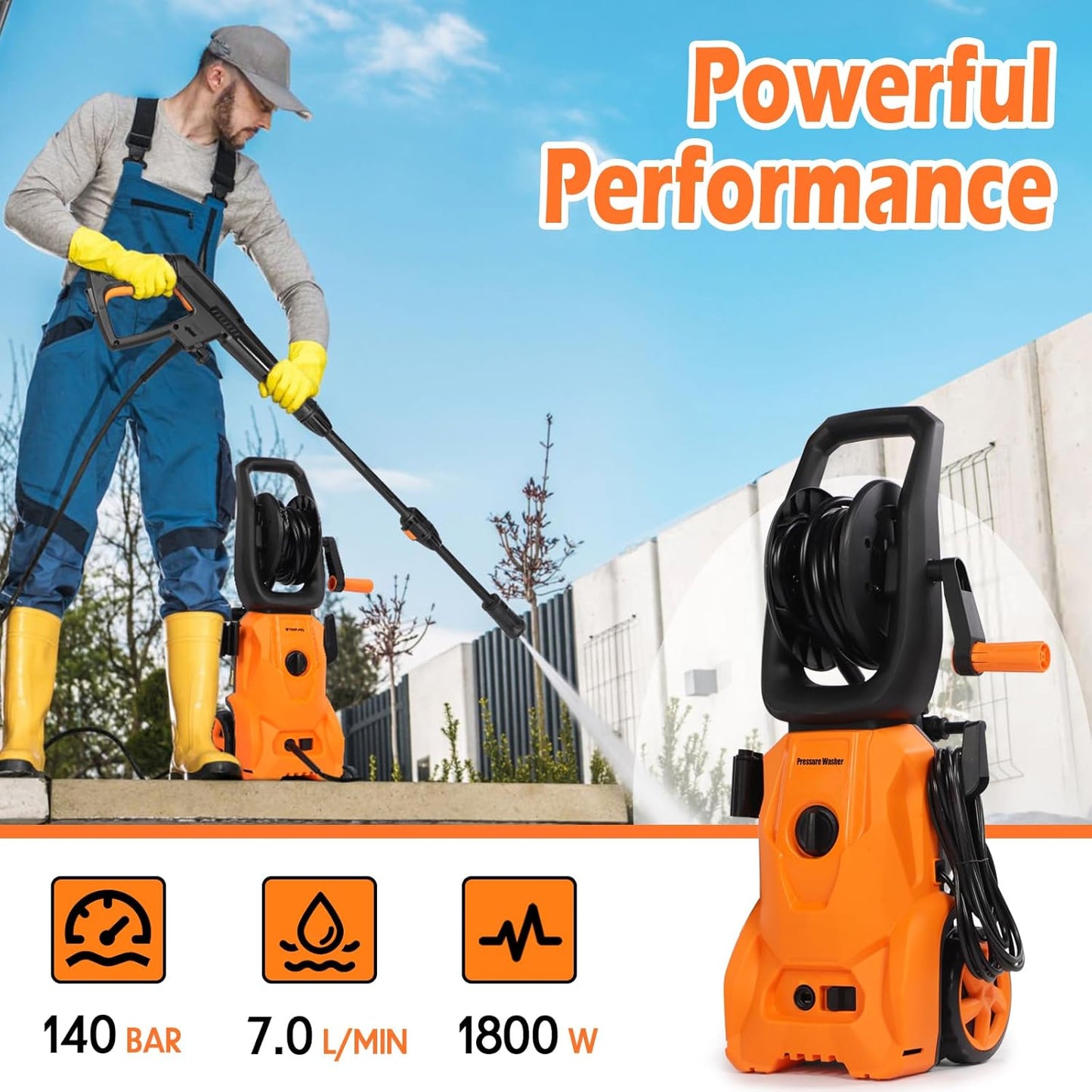 Pressure Washer 1800W 140Bar