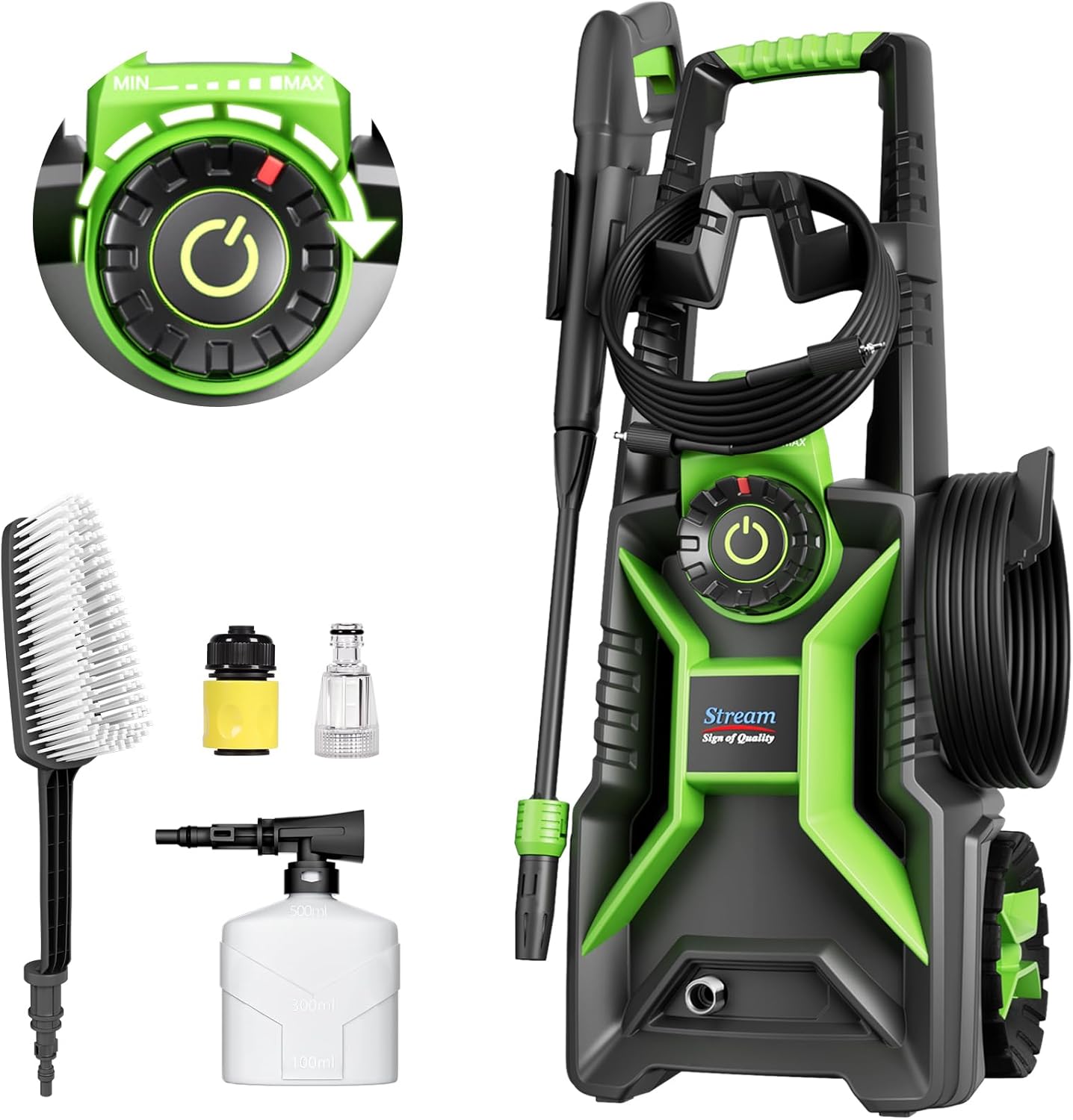 Pressure Washer 1900W Max 150Bar with Adjustable Pressure Switch