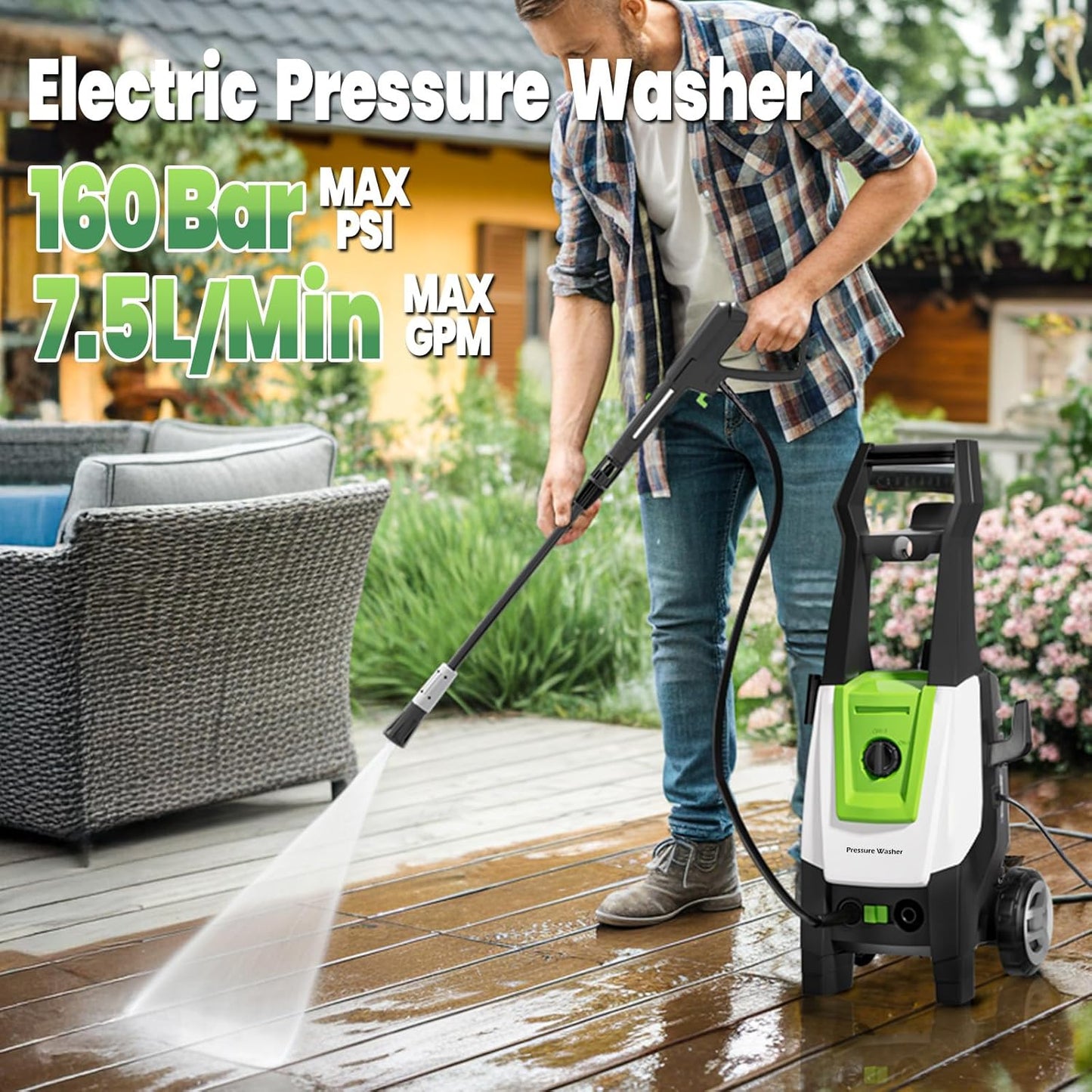 Stream 2000w 160Bar Pressure Washer with Adjustable Nozzle