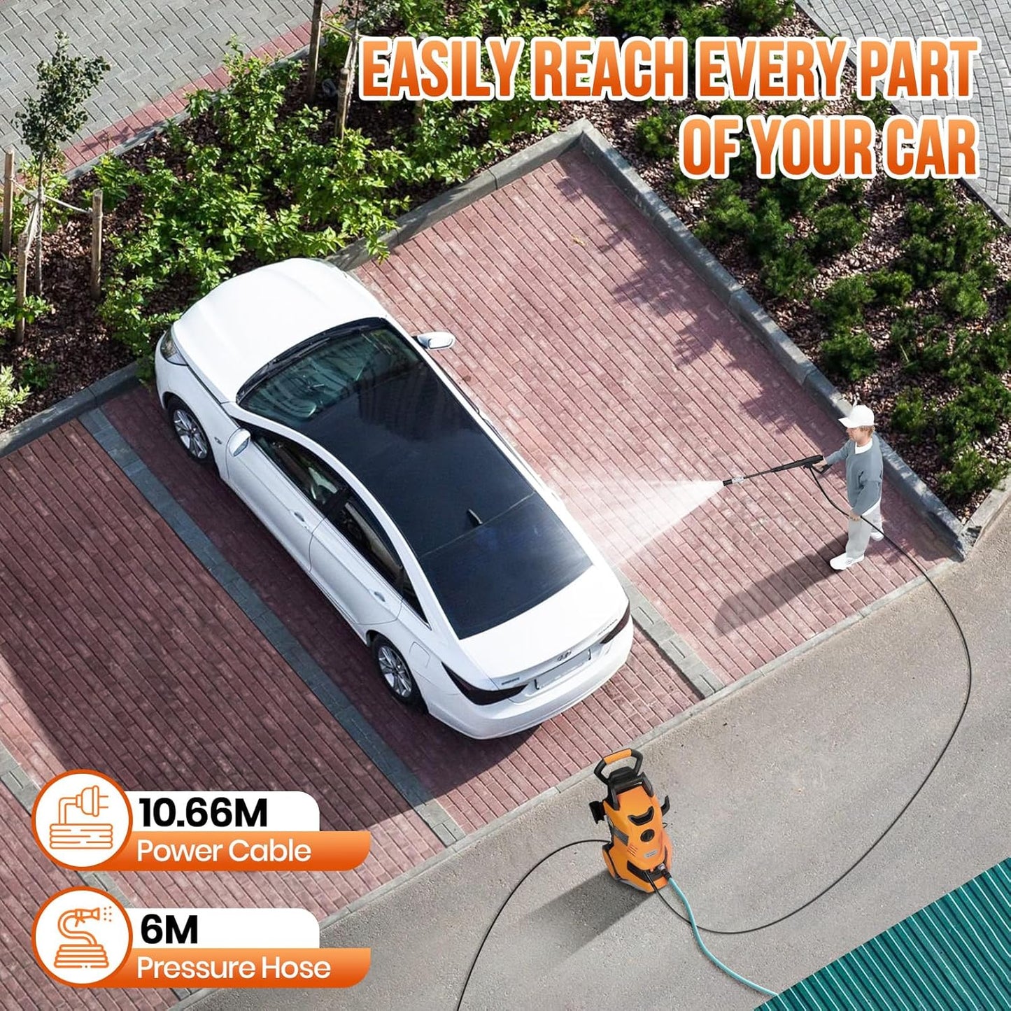 Stream Pressure Washer 2000W 160Bar with Telescopic Handle