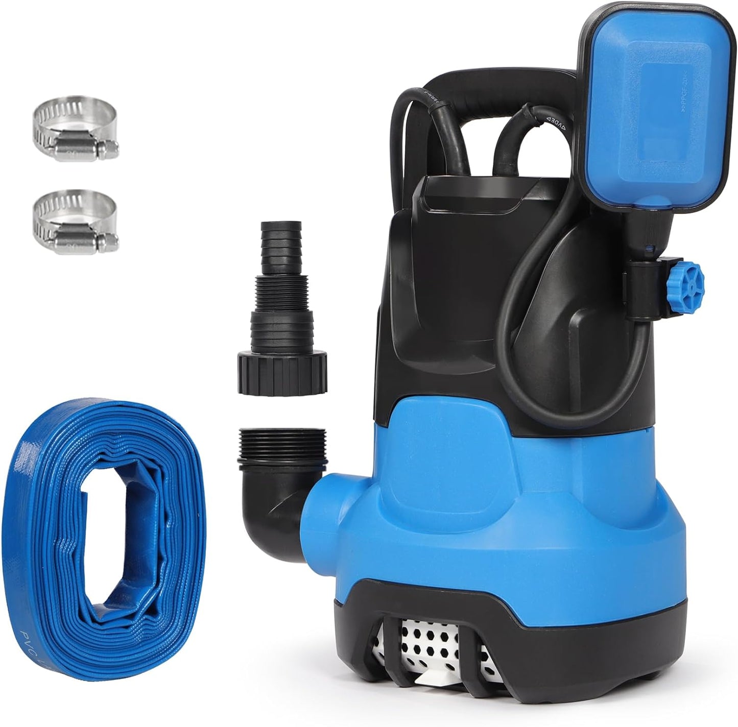 Stream Electric Submersible Water Pump with 10M Hose 400w 7500L/H