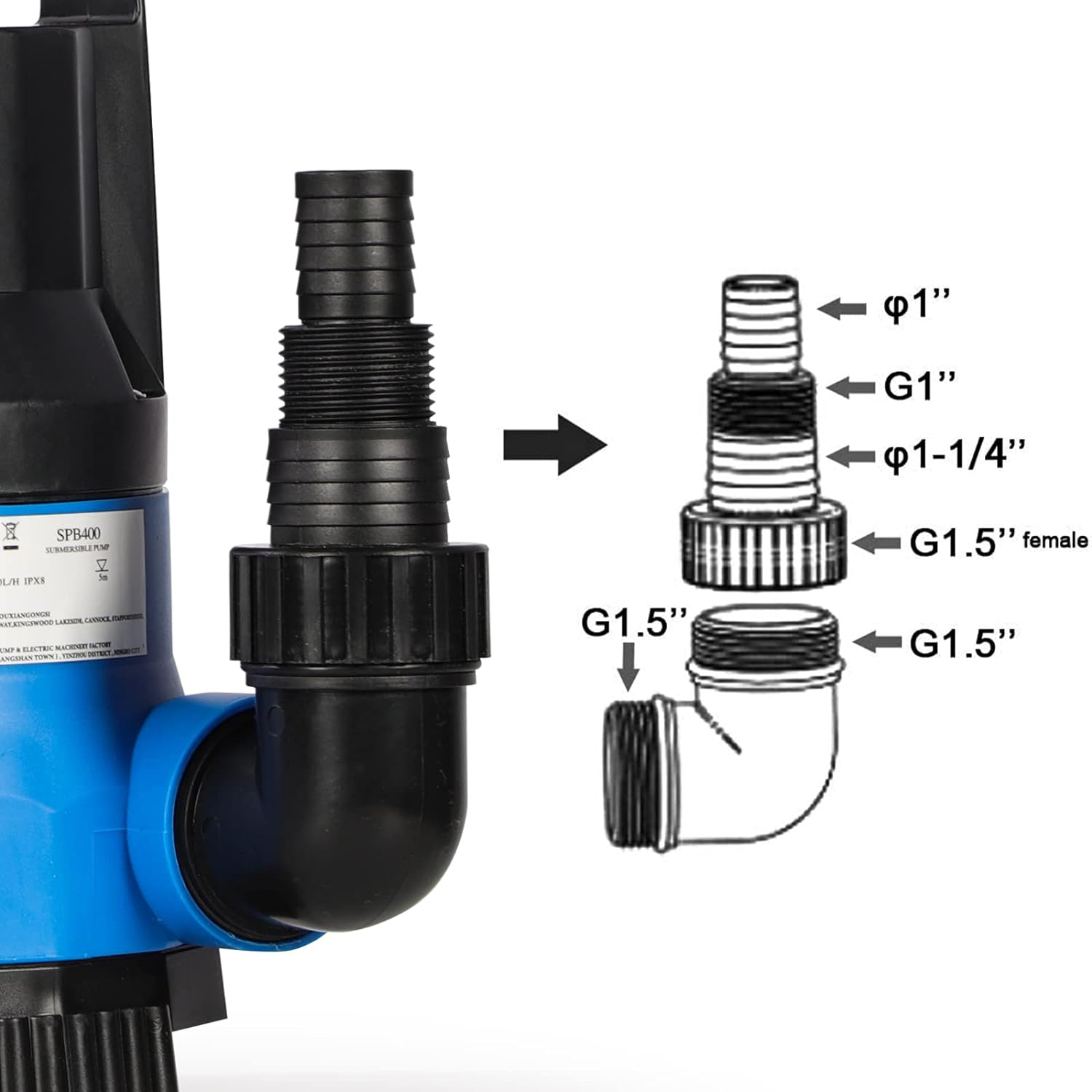 Stream 400W Submersible Water Pump with Hose