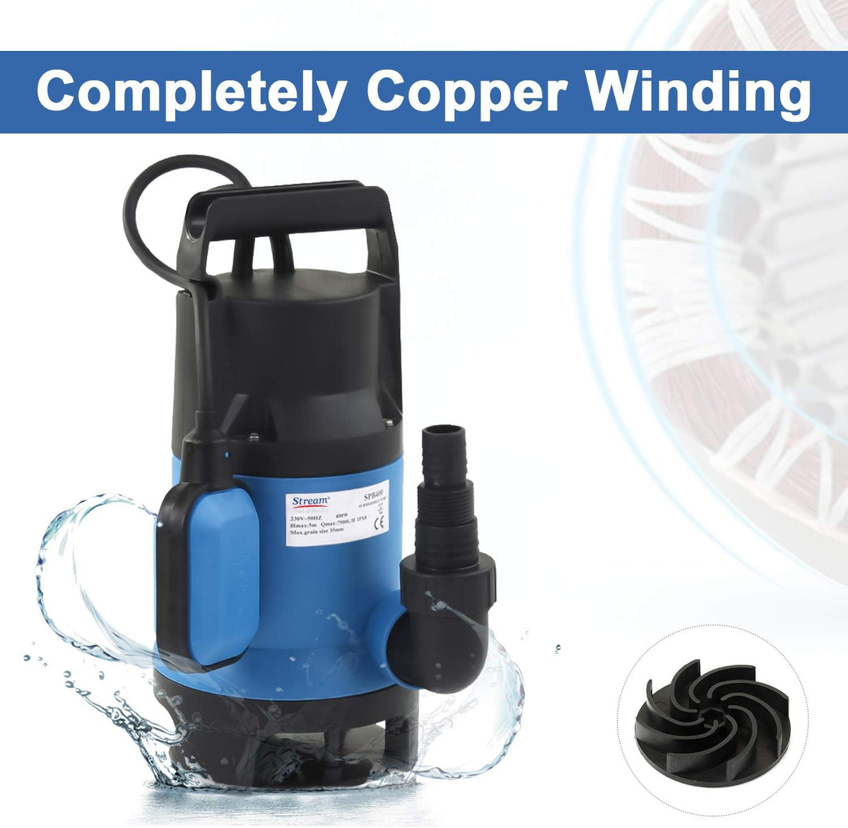 Stream Pump Stream Submersible Pump with Float Switch 400W – Stream-UK