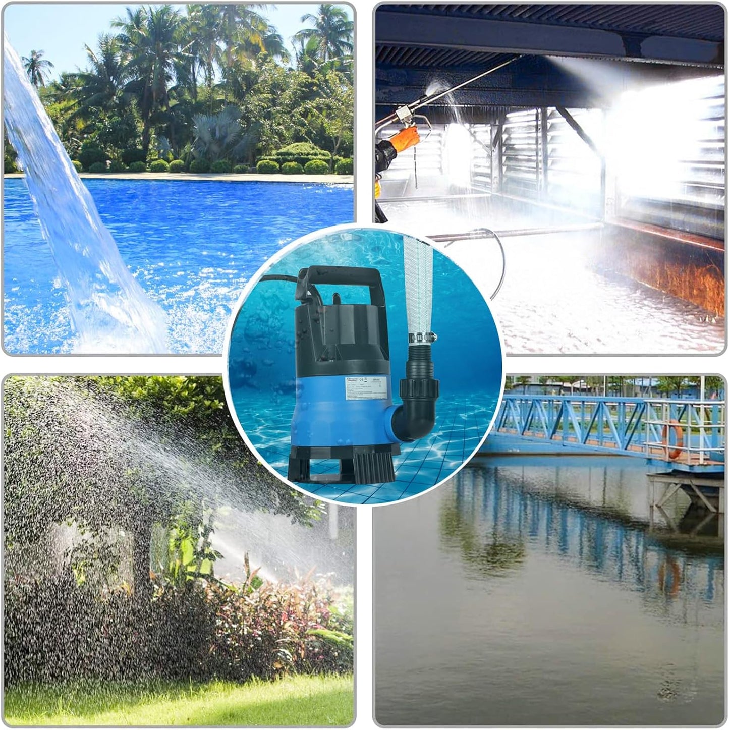 Stream Submersible Water Pump with Hose 400W