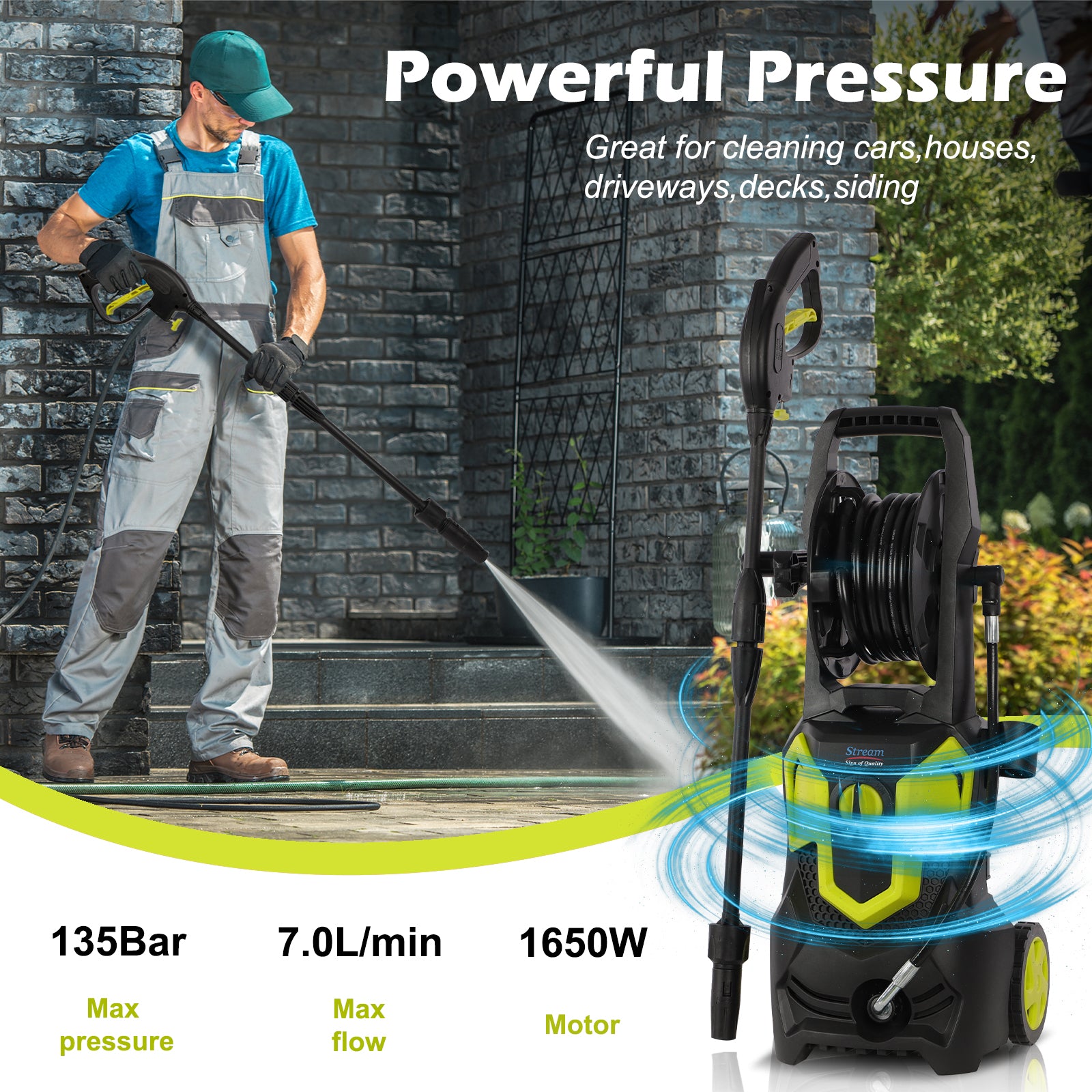 Stream 1650W Pressure Washer