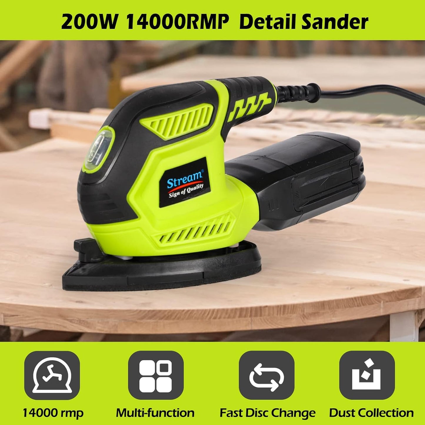 Stream Electric Detail Sander 200W